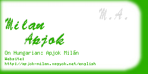 milan apjok business card